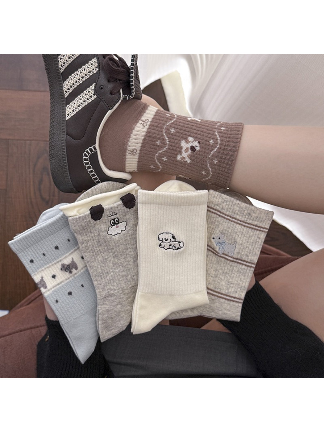 Rufia - Cute Dog Pattern Crew Socks product image 1
