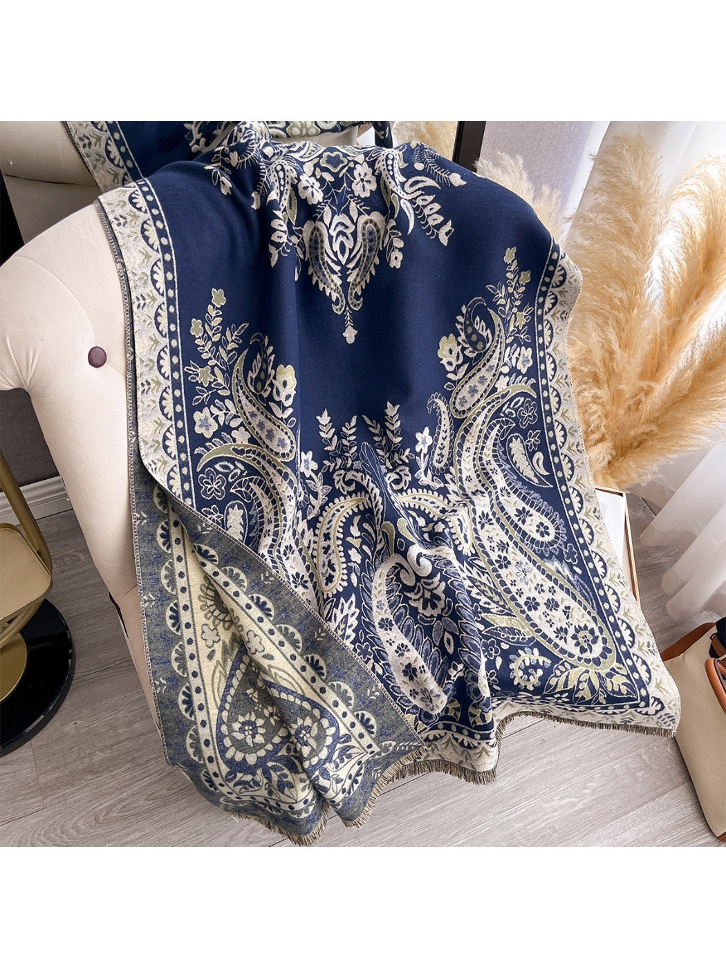 Scarvii – Paisley Print Fringe Scarf & Wrap