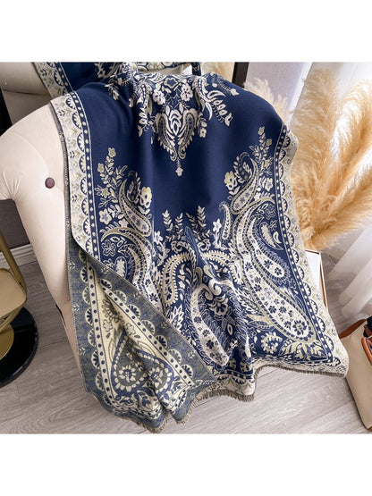 Scarvii – Paisley Print Fringe Scarf & Wrap