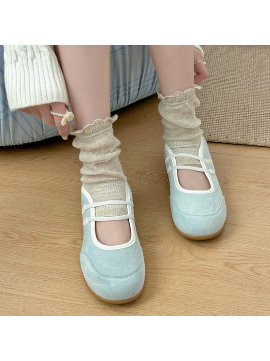 Rufia - Lace Color Block Ankle Socks