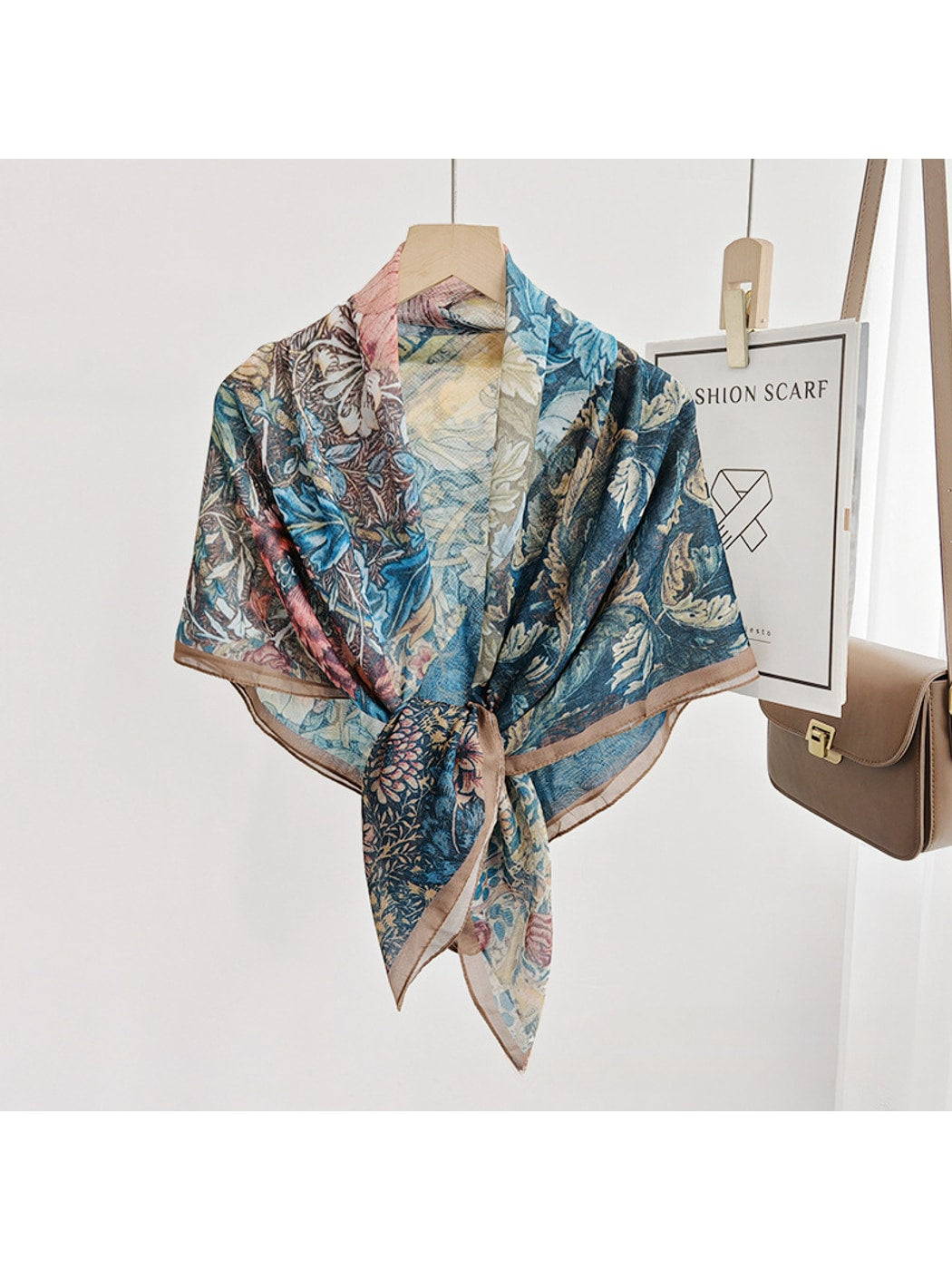 Scarvii - Botanical Collage Print Fashion Square Scarf
