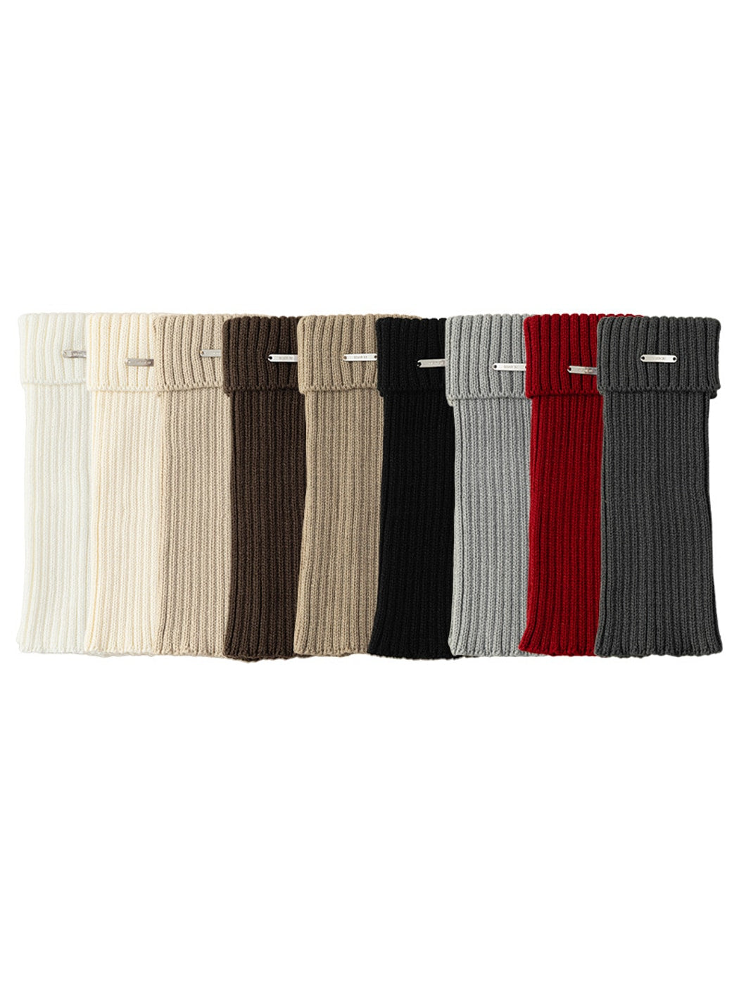 Cozyra - Ribbed Buckle Detail Slouch Leg Warmers