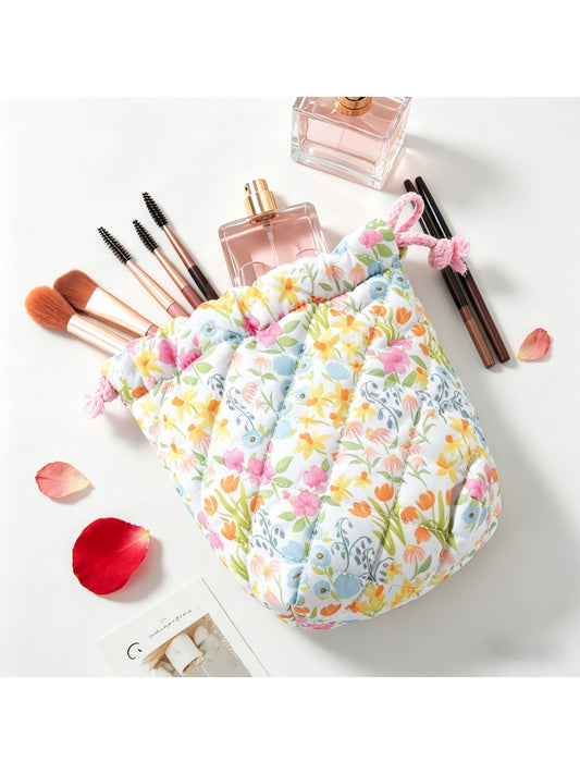 Cosbai - Elegant Floral Pattern Drawstring Pouch