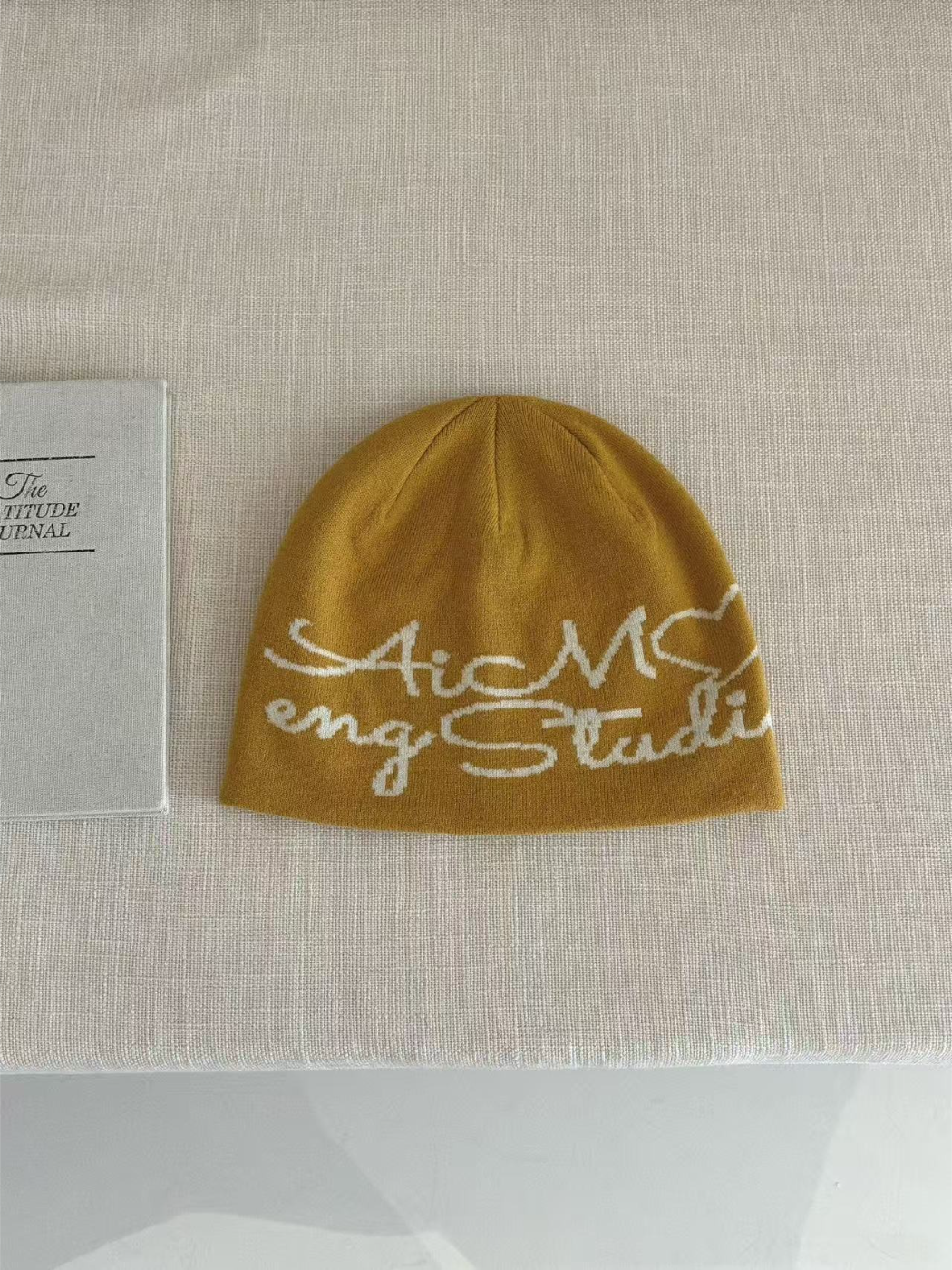 Haila - Script Letter Knit Beanie