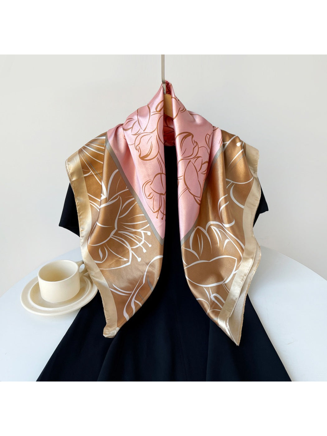 Scarvii - Abstract Floral Line Art Square Scarf