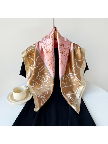Scarvii - Abstract Floral Line Art Square Scarf