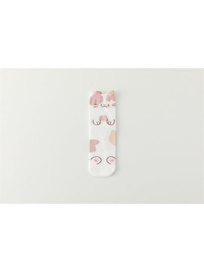 Rufia - Playful Kitty Faces Crew Socks