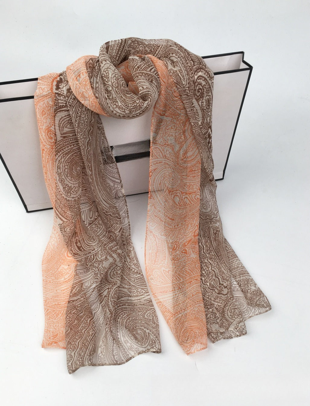 Scarvii light stylish oversized vintage paisley scarf image 7