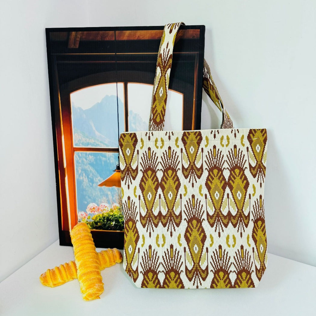 Cosbai - Atlas Print knit Shoulder Bag - Spacious & Vintage
