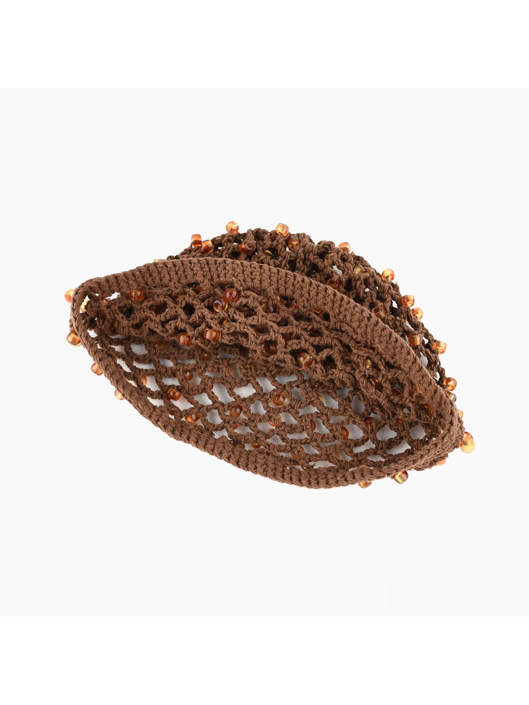 Haila - Beaded Openwork Round Crown Beanie