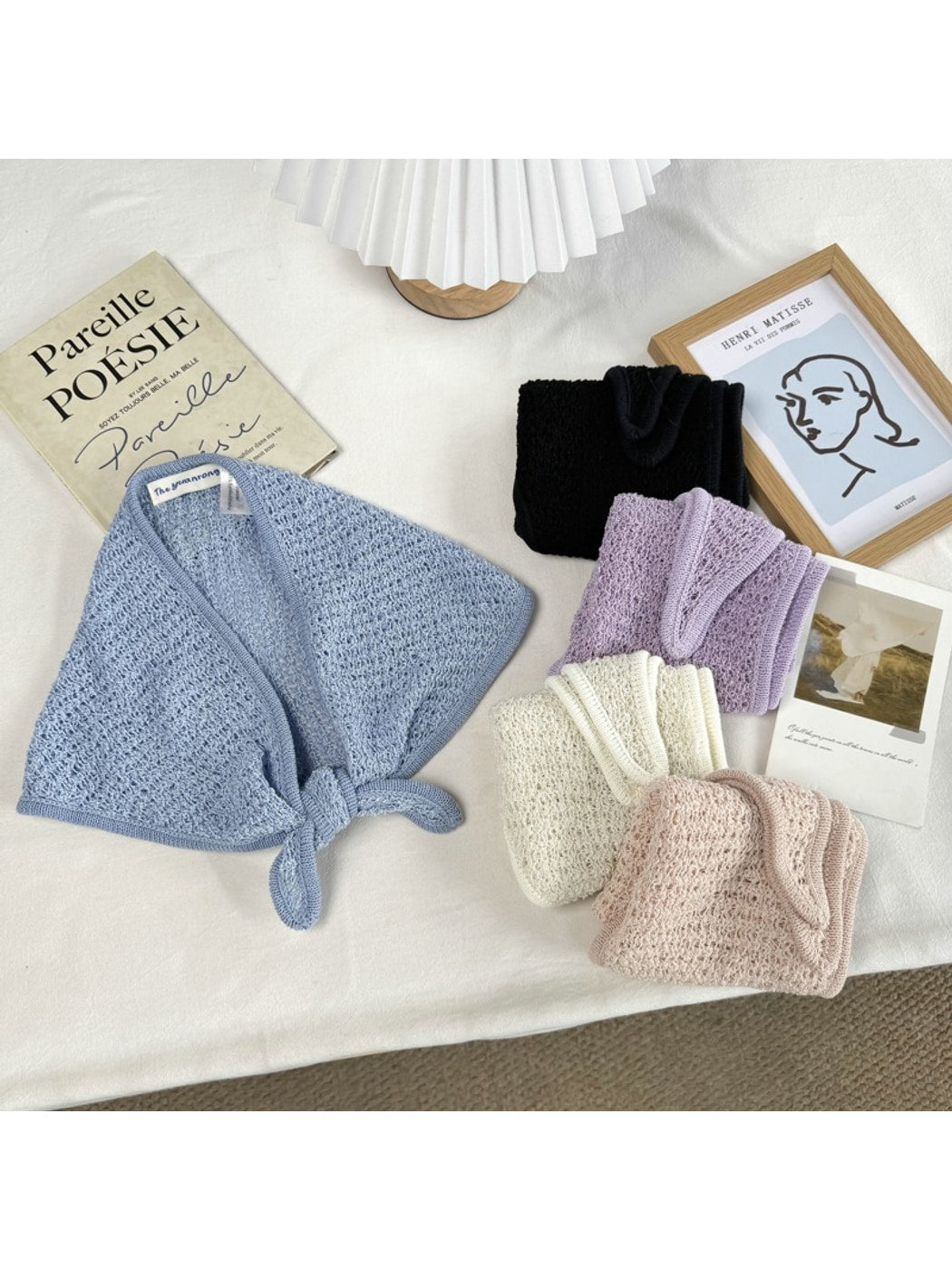 Scarvii - Minimal Solid Color Knit Triangle Scarf