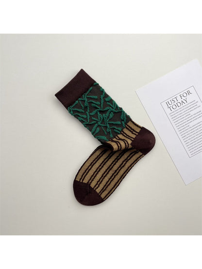 Rufia - Textured Geometric Knit Crew Socks product image 3