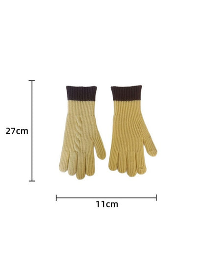 Gloving - Colorblock Cable Knit Gloves