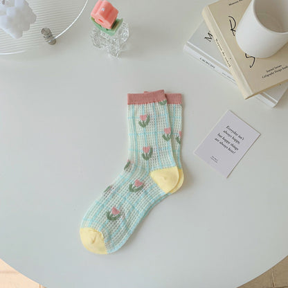 Rufia - Colorful Tulip Crew Socks