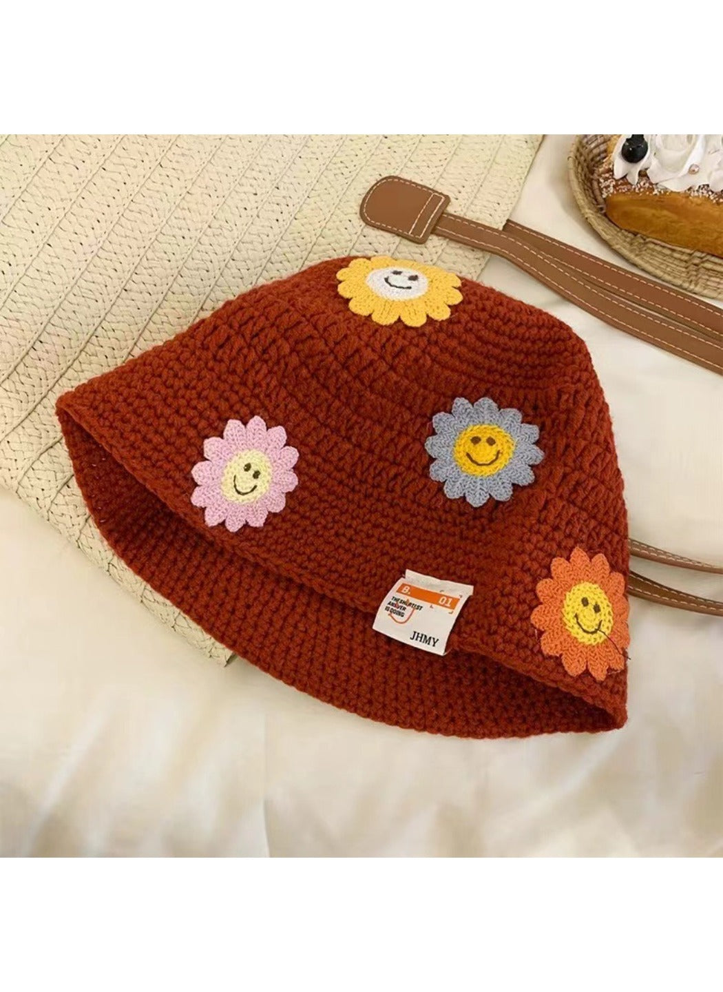 Haila - Fresh Solid Sunflower Bell‑Shape Short‑Brim Bucket Hat