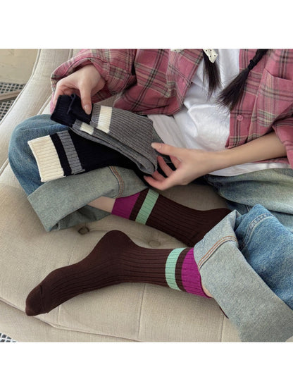Rufia - Casual Rib Knit Stripe Socks product image 1