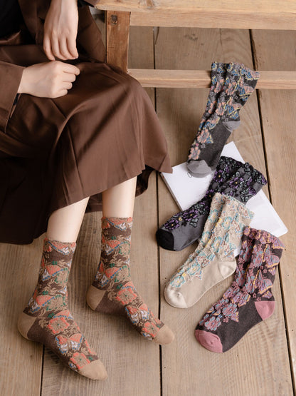 Rufia - Textured Bloom Cluster Socks