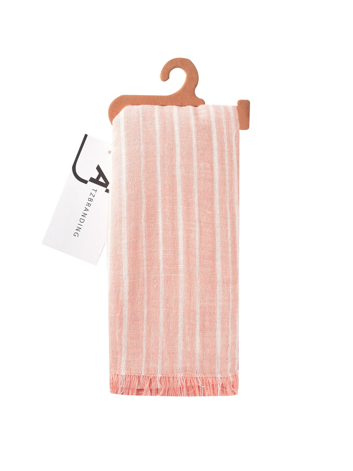 Close-up of Scarvii scarf fabric showing striped pattern and texture