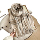Scarvii - Cozy Plaid Tassel Scarf for Women