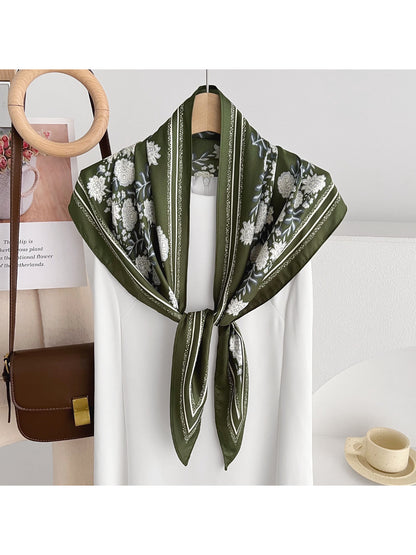 Scarvii Botanical Print Triangle Scarf