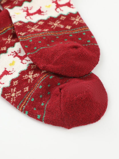 Rufia - Christmas Reindeer Snowflake Mid-Calf Socks - 5 Options