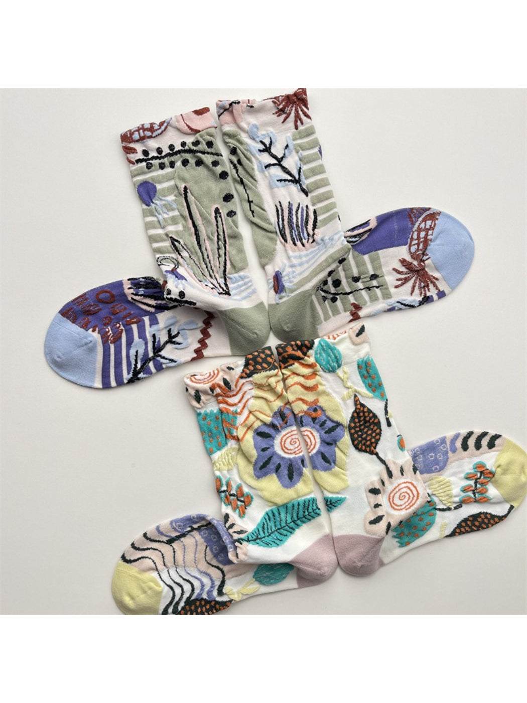 Rufia - Abstract Botanical Crew Socks