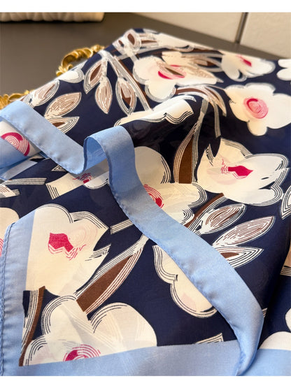 Scarvii - Floral Print Square Scarf