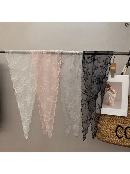 Scarvii - Floral Lace Decorative Diamond Shaped Scarf