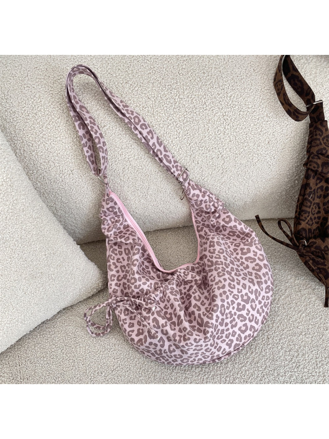 Cosbai - Soft Leopard Print Shoulder Bag