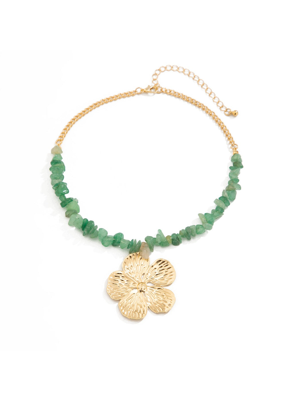Neckit Flower Pendant Beaded Necklace displayed on a white background showing full length