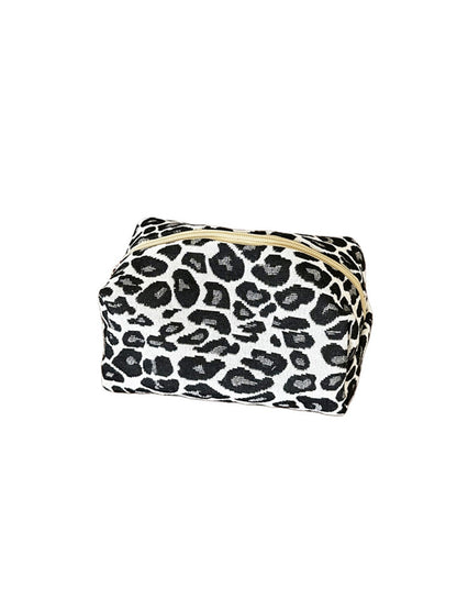 Cosbai - Leopard Print Zippered Rectangular Makeup Bag