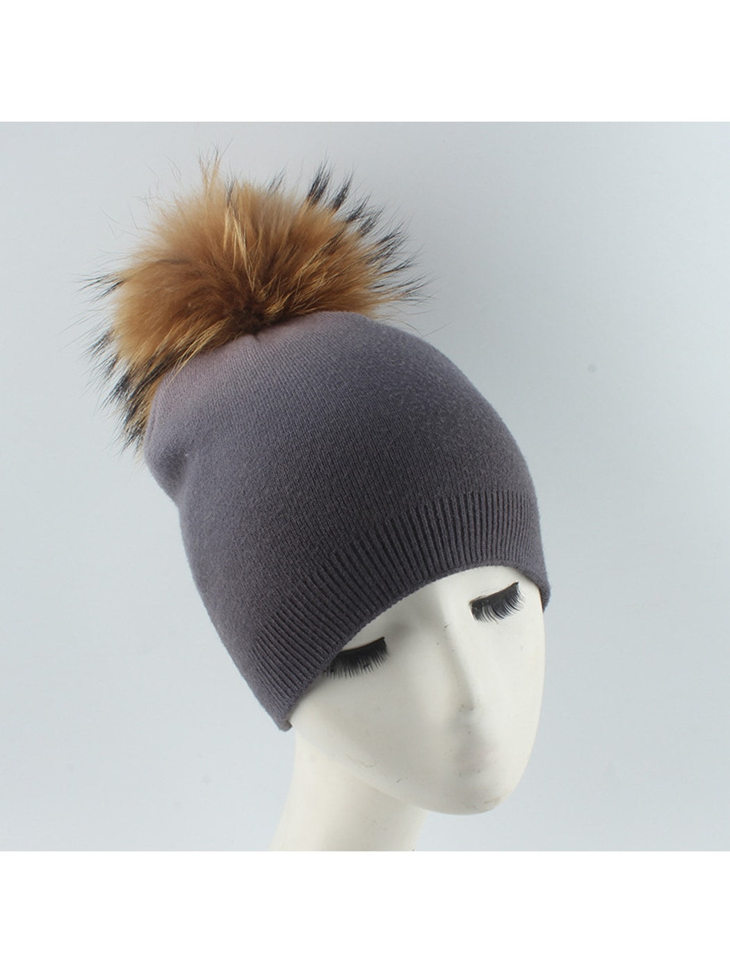 Haila - Winter Round Top Brimless Knit Beanie