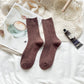 Rufia - Solid Diamond Pattern Mid-Calf Socks