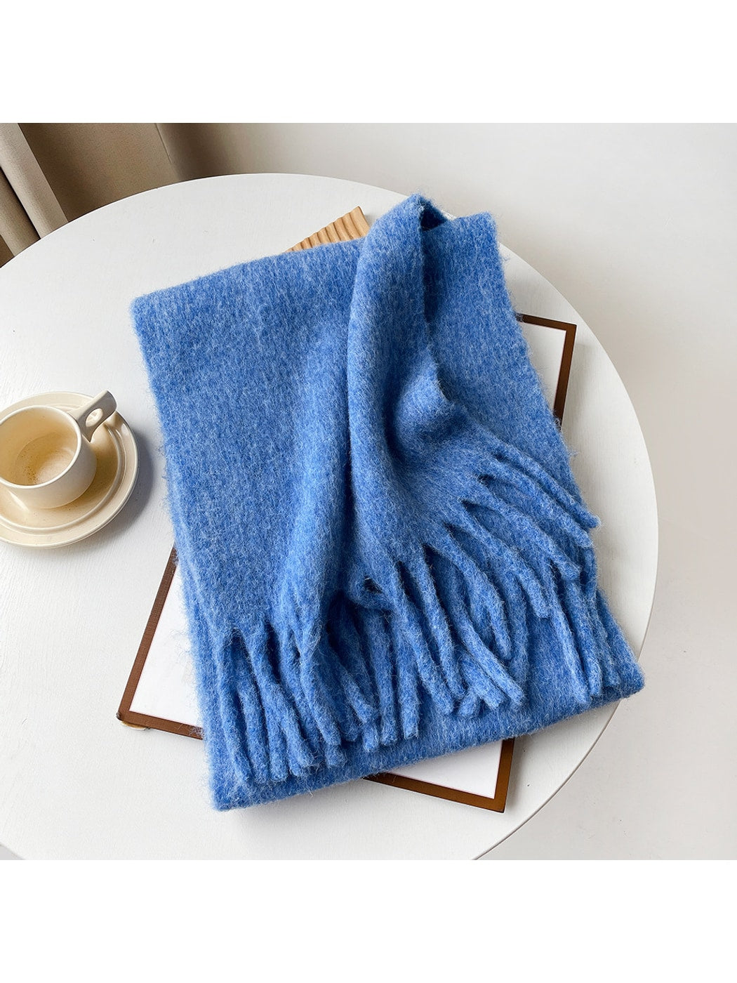 Scarvii - Brushed Solid Color Fringe Scarf