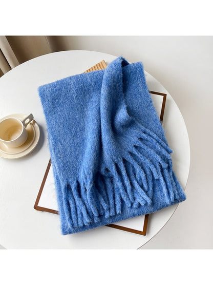 Scarvii - Brushed Solid Color Fringe Scarf