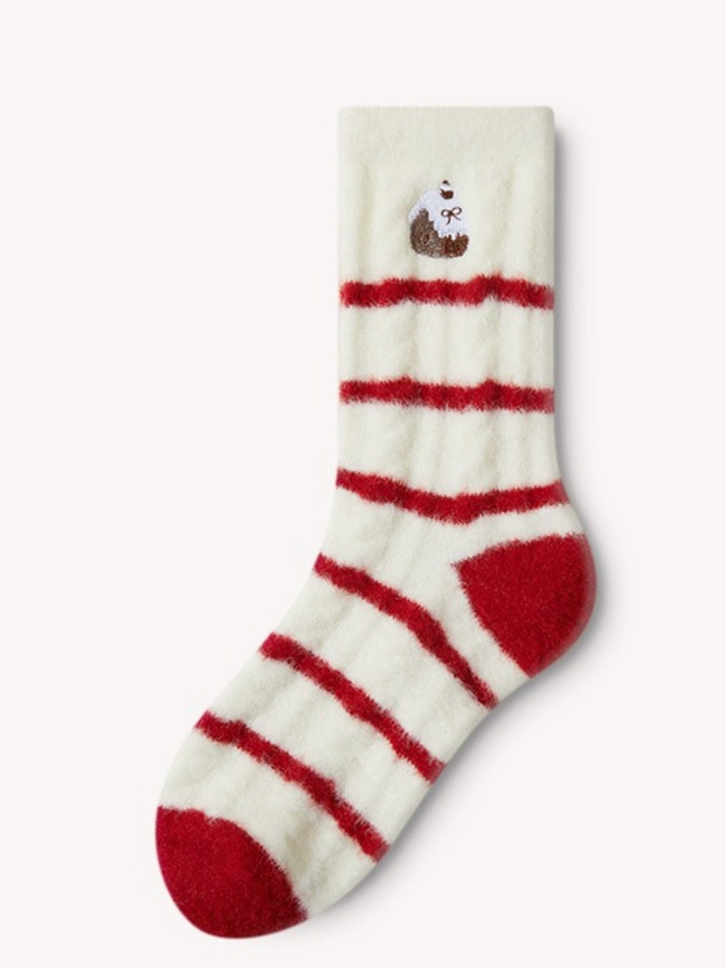 Rufia - Red & White Christmas Vibe Mid-Calf Socks