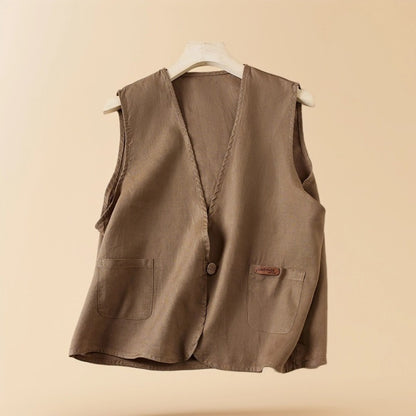 Crosa - Solid Color Sleeveless Vest – Minimalist Summer Layer