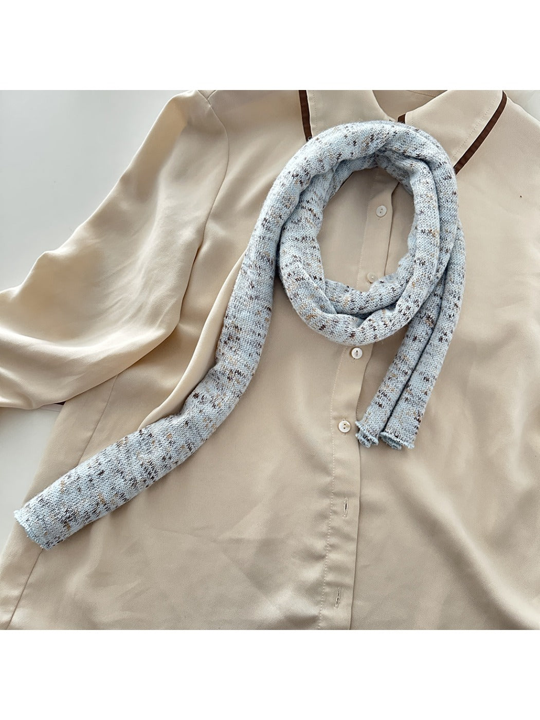Scarvii - Winter Long Narrow Scarf with Starry Print