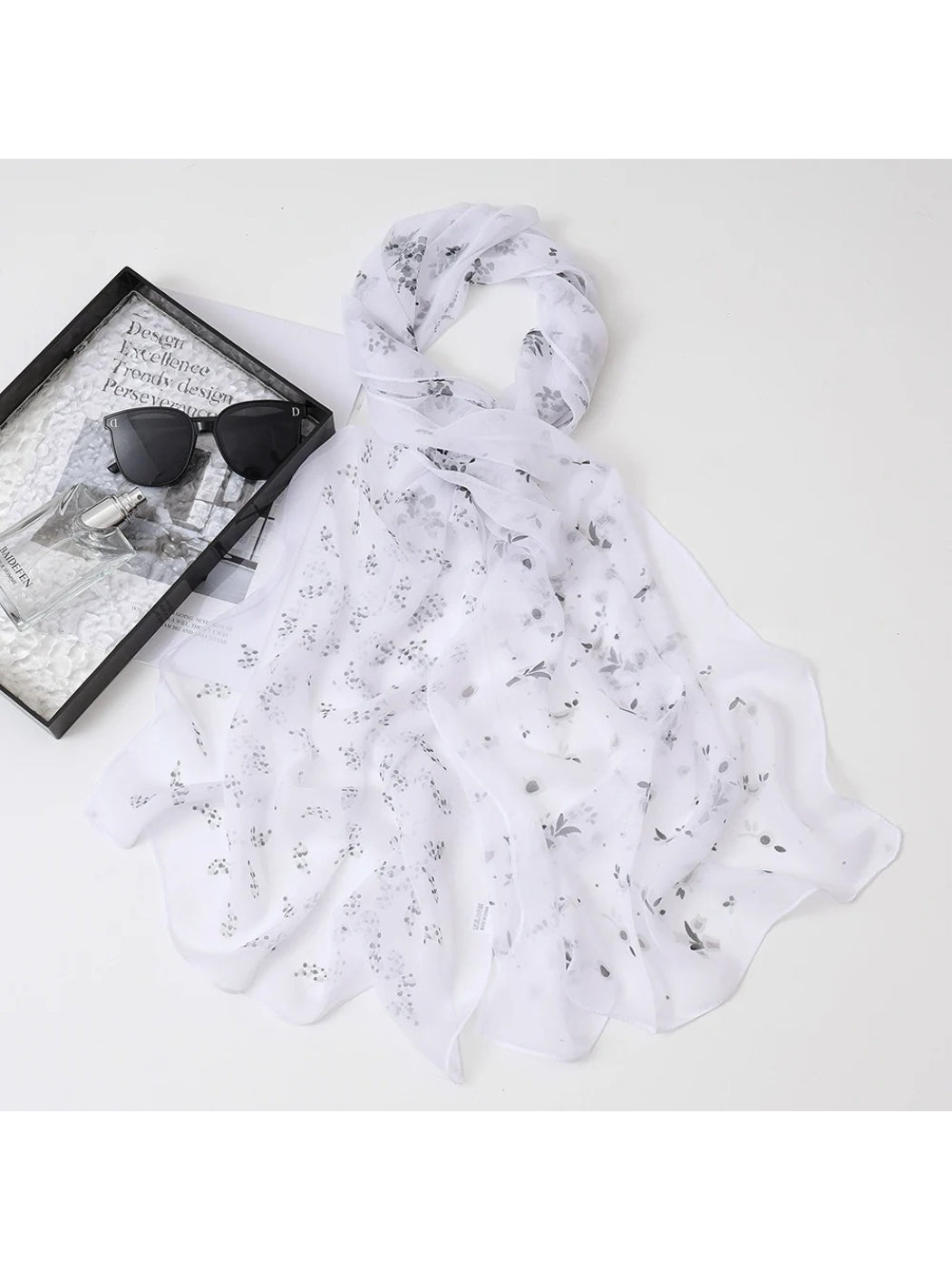 Scarvii - Sheer Floral Long Scarf
