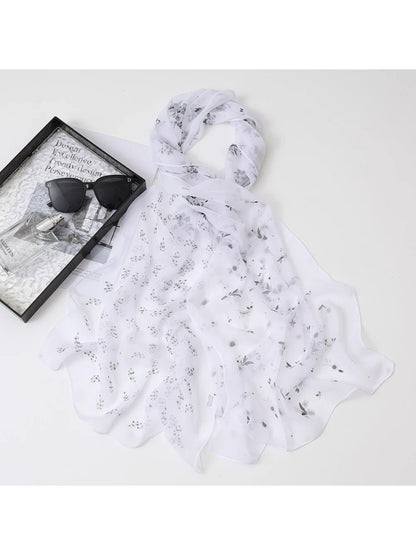 Scarvii - Sheer Floral Long Scarf