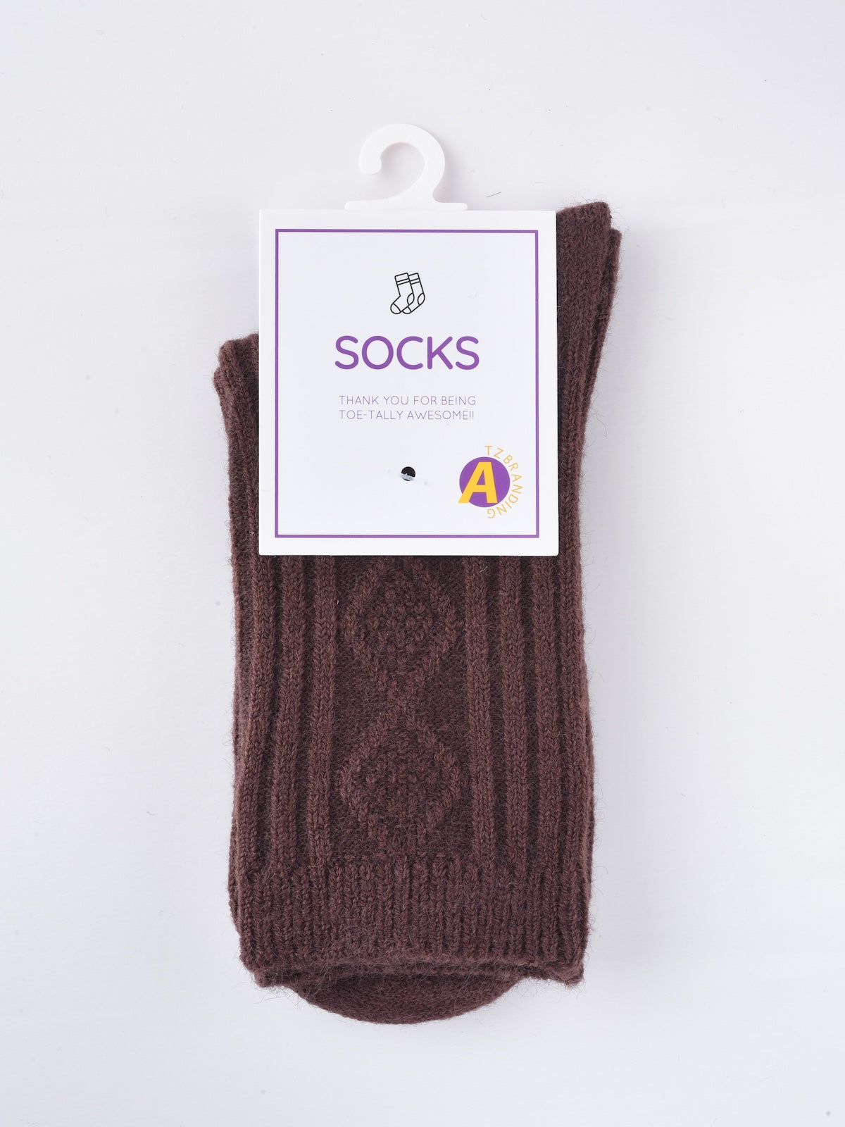 Rufia - Solid Diamond Pattern Mid-Calf Socks