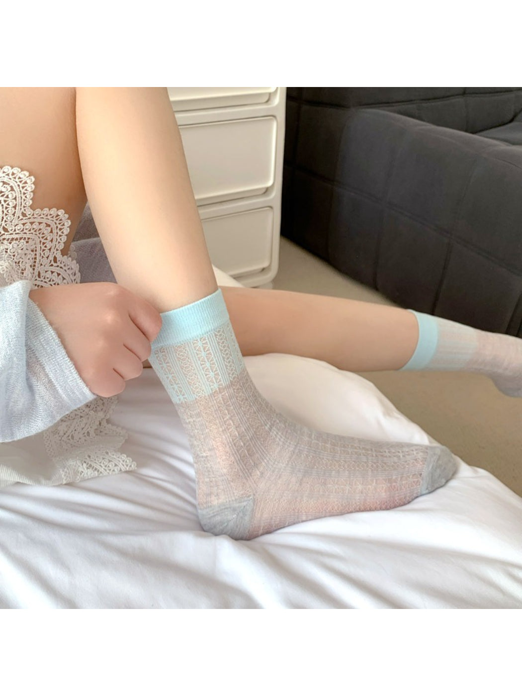 Rufia Two Tone Delicate Knit Crew Socks product image 2