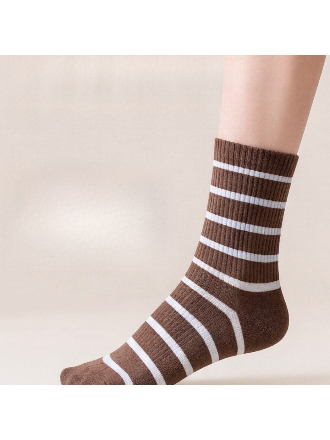 Rufia - Modern Style Striped Casual Crew Socks