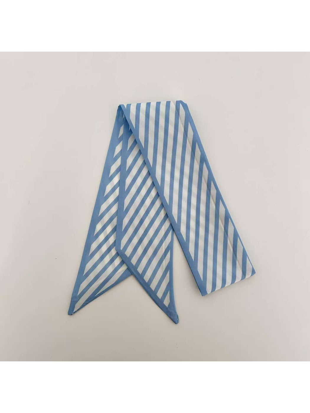 Scarvii - Blue Geometric Pattern Skinny textile accessory detail view 5