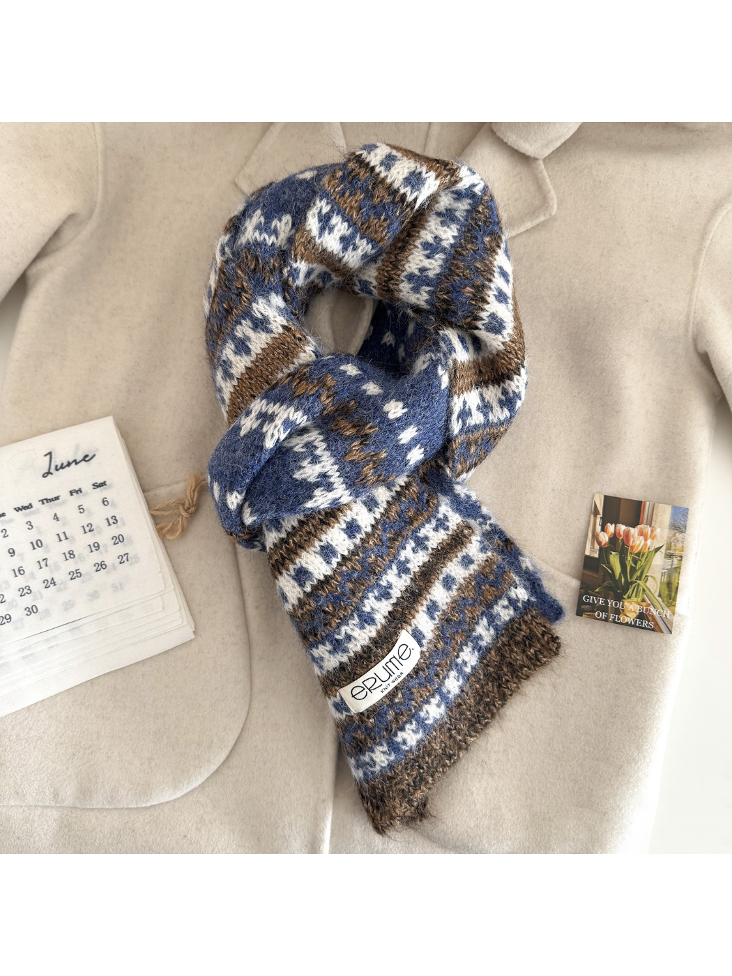 Scarvii - Nordic Fair Isle Fuzzy Scarf