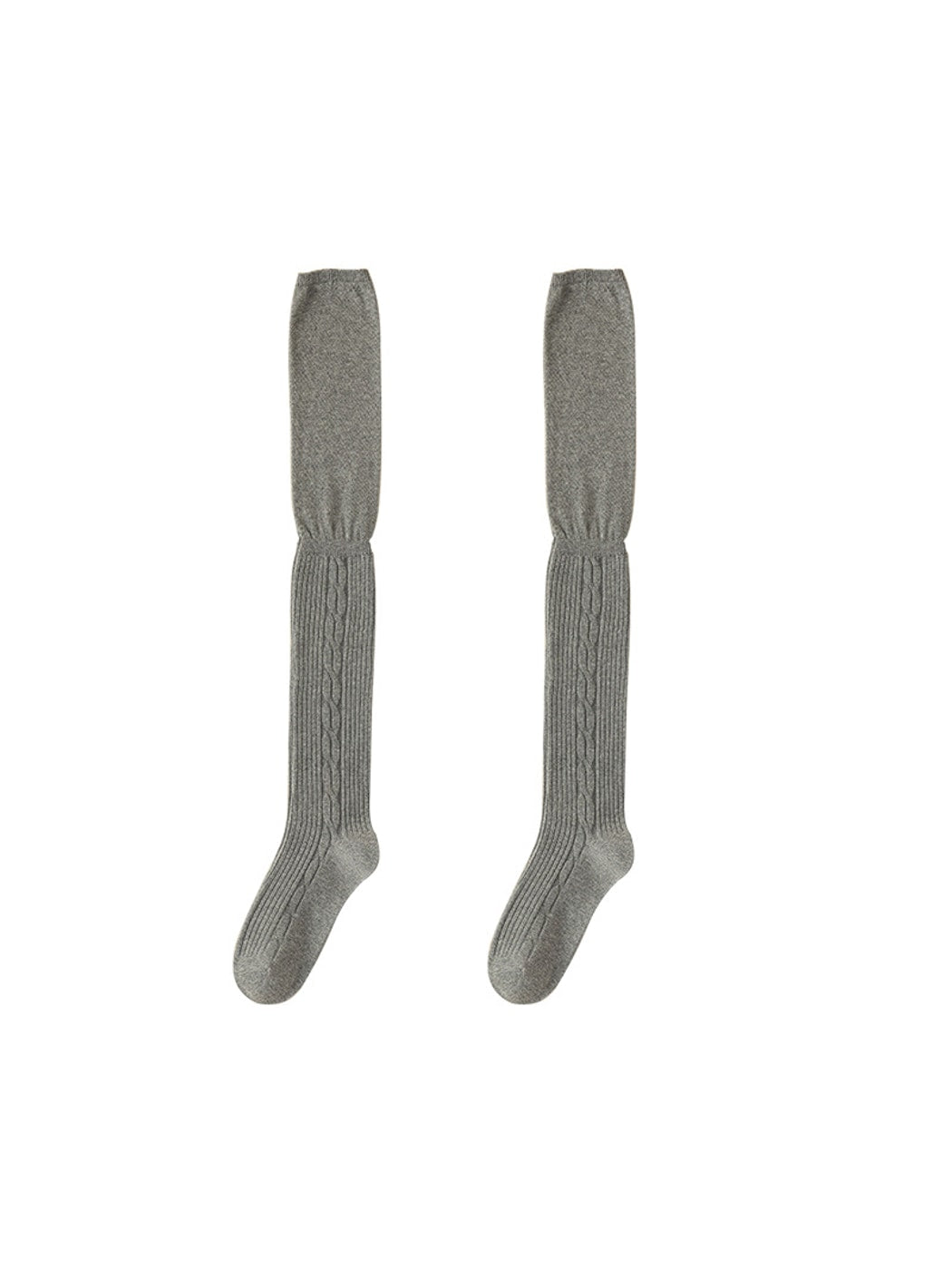 Rufia - Solid Color Textured Knee-High Socks