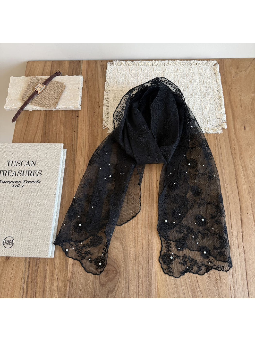 Scarvii - Floral Embroidered Long Fashion Scarf