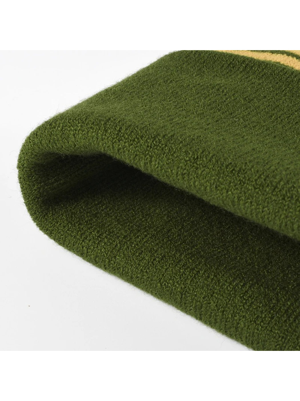 Haila - Striped Pom Cuffed Knit Beanie