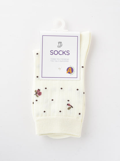 Rufia - Retro Floral Mid-calf Socks