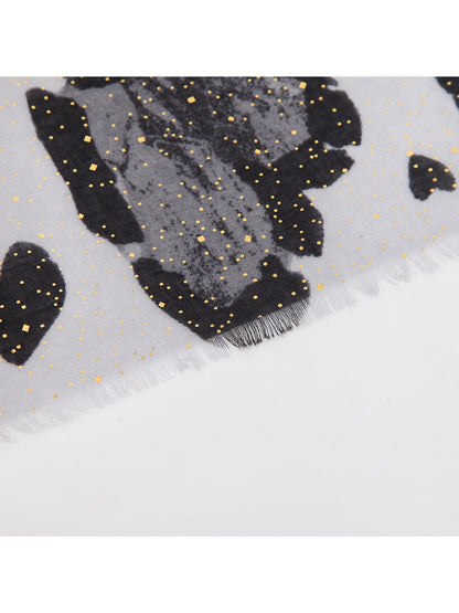Scarvii - Heart Leopard Pattern Long Fashion Scarf